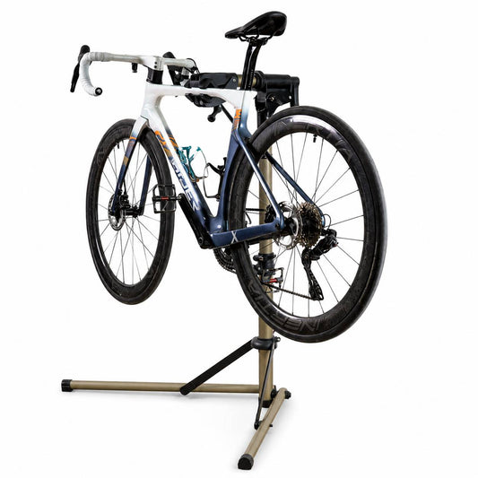 Foldable Bicycle Repair Stand with 360° Clamp & Tool Tray