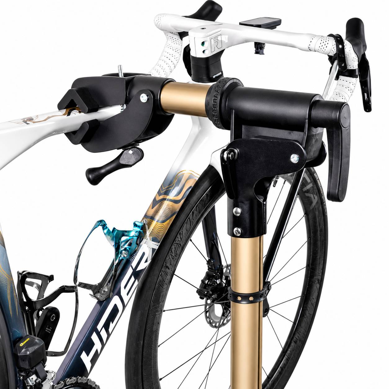 Foldable Bicycle Repair Stand with 360° Clamp & Tool Tray