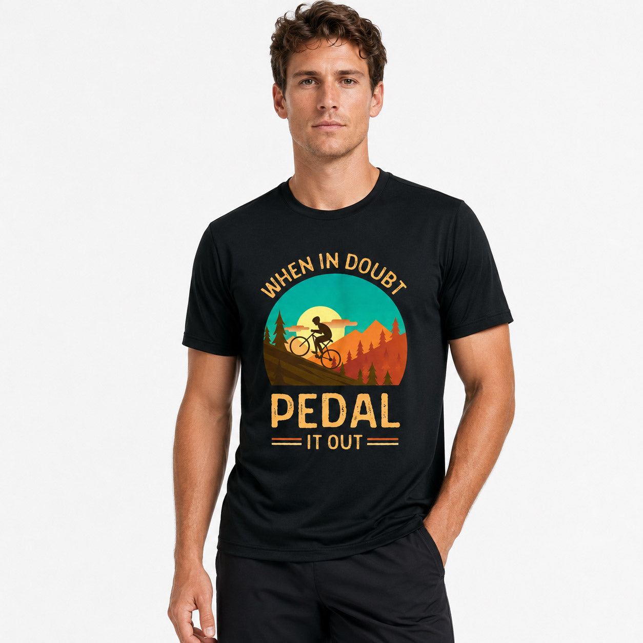 When In Doubt Pedal It Out MTB Graphic T-Shirt - Men's
