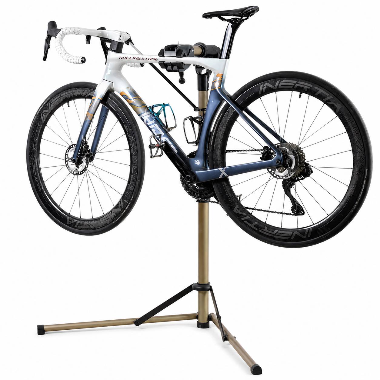 Foldable Bicycle Repair Stand with 360° Clamp & Tool Tray