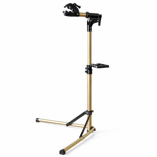 Foldable Bicycle Repair Stand with 360° Clamp & Tool Tray