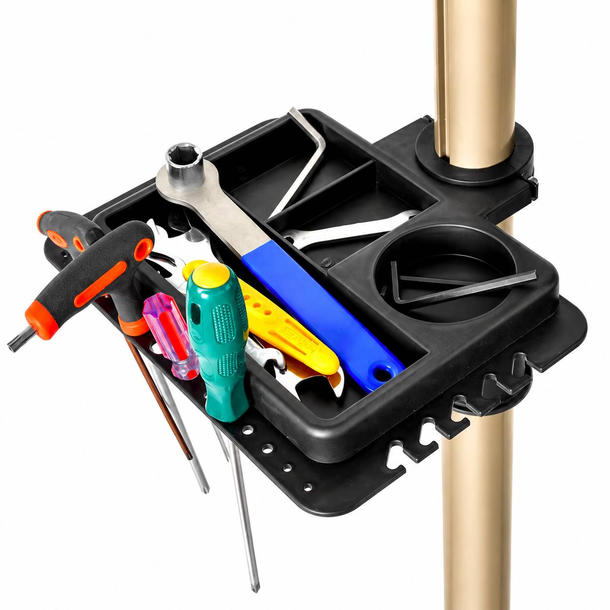 Foldable Bicycle Repair Stand with 360° Clamp & Tool Tray