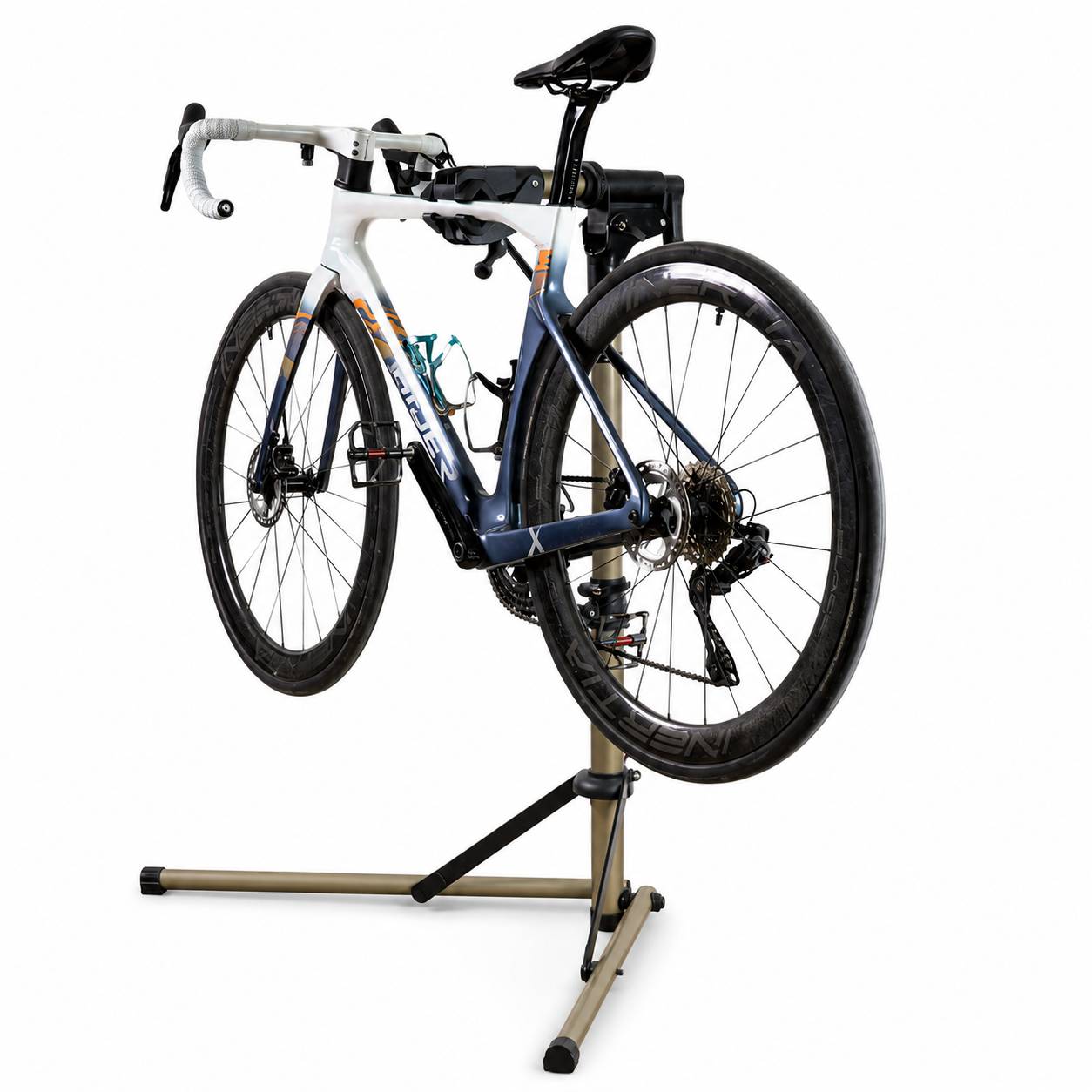 Foldable Bicycle Repair Stand with 360° Clamp & Tool Tray