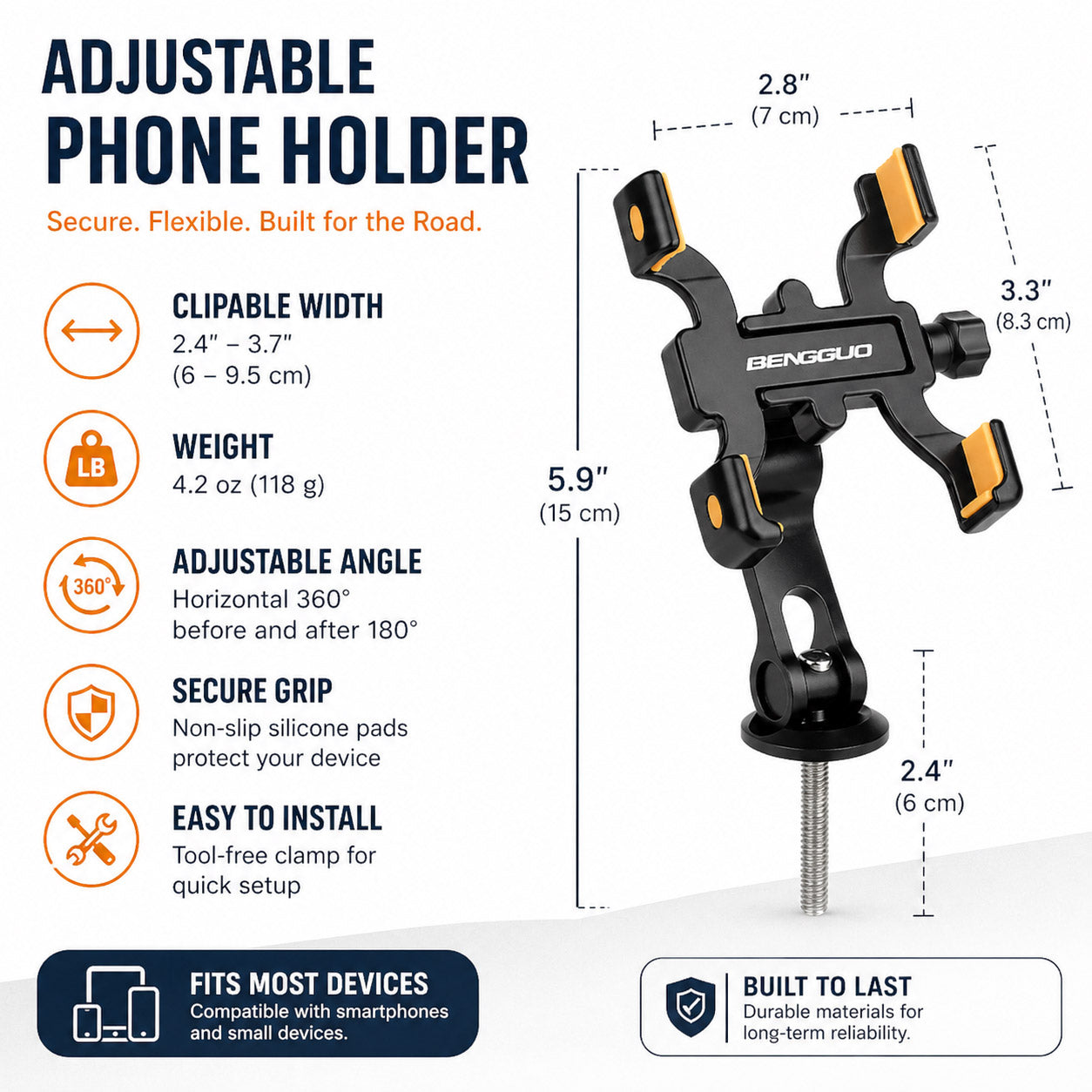Alloy AR Headset-Mounted Bike Phone Mount