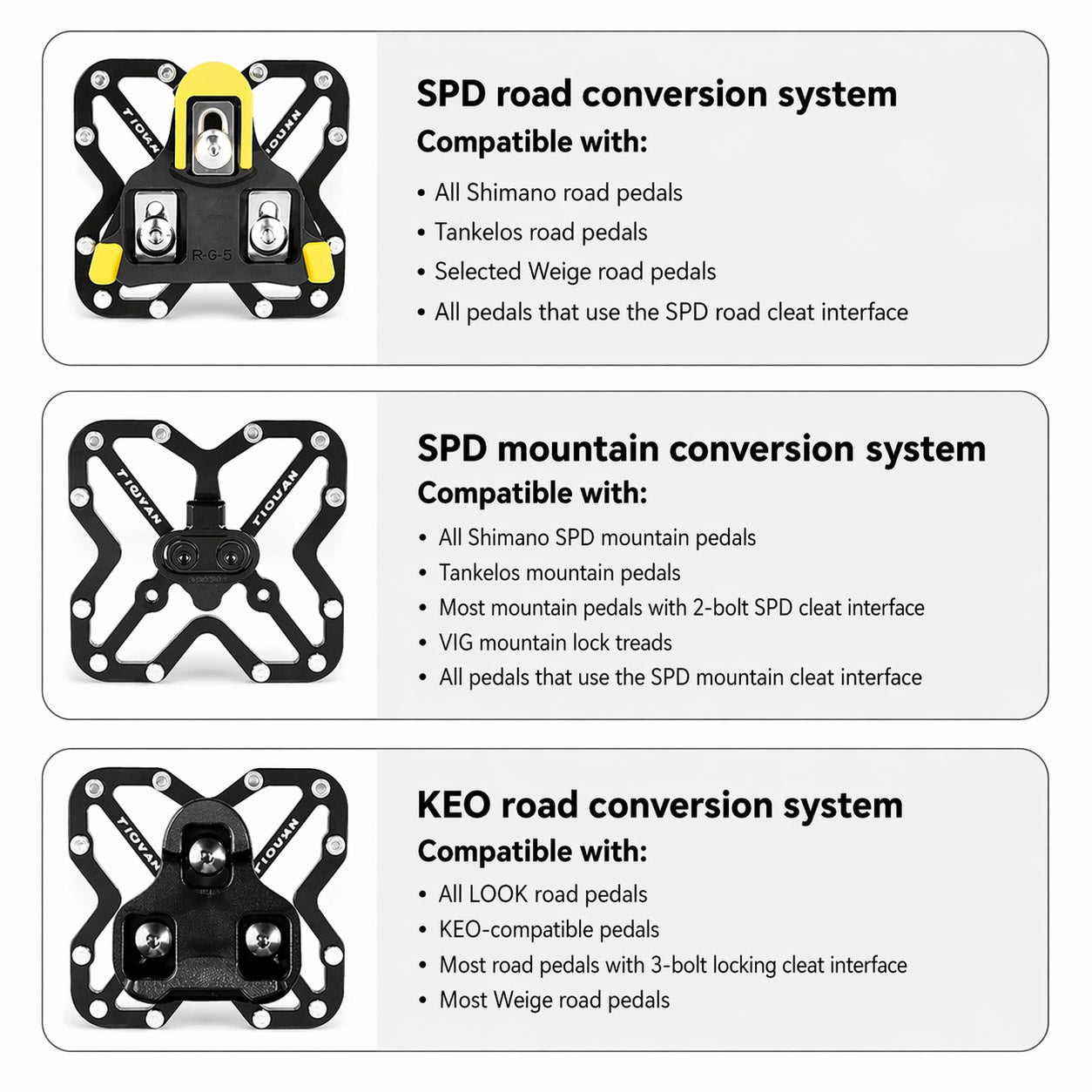 Clipless Platform Pedal Adapters