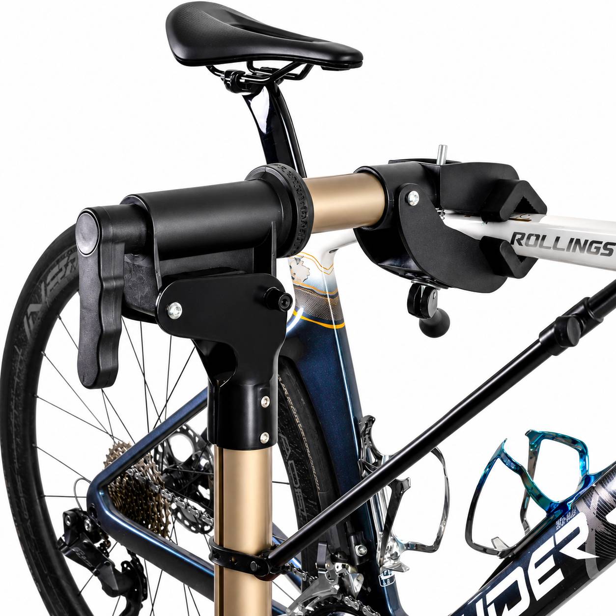 Foldable Bicycle Repair Stand with 360° Clamp & Tool Tray