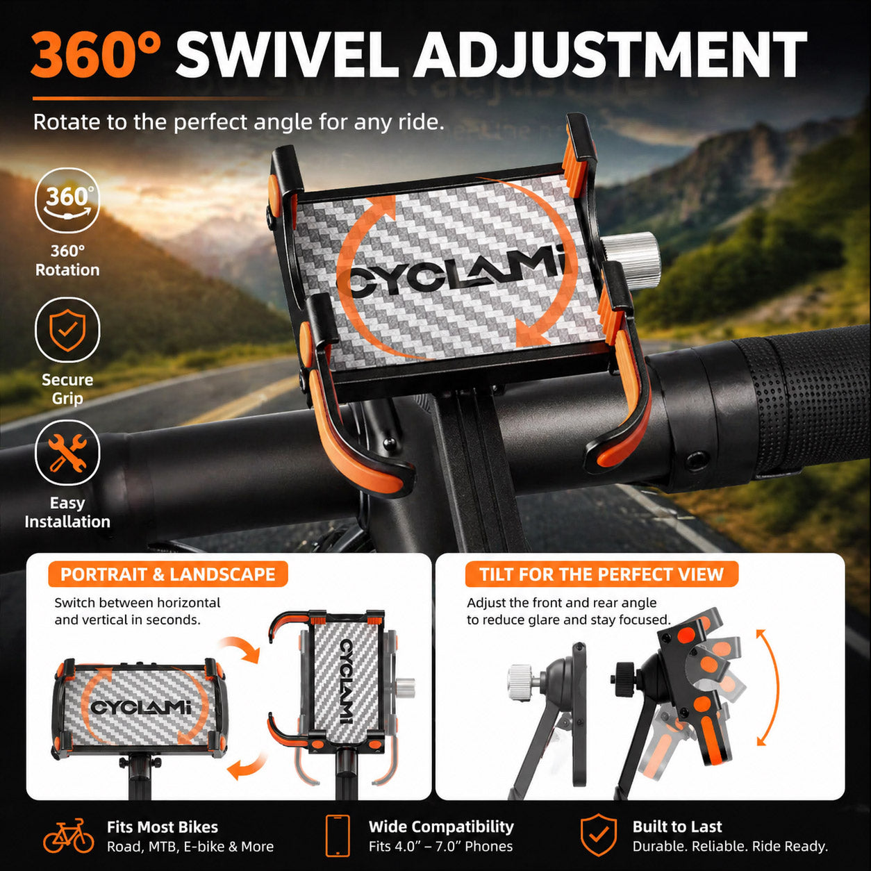 Alloy AR Headset-Mounted Bike Phone Mount