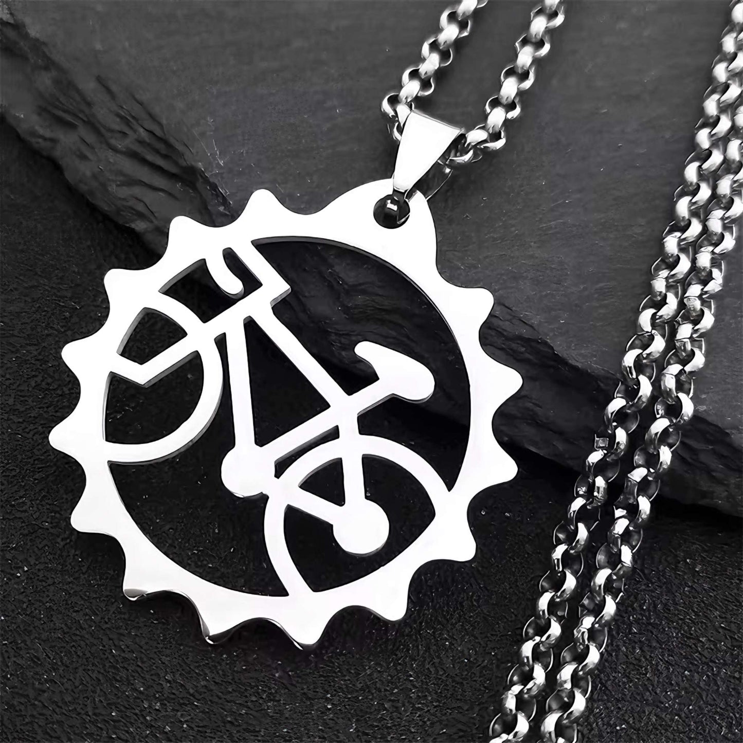 CycloGear Stainless Steel Bicycle Pendant Necklace