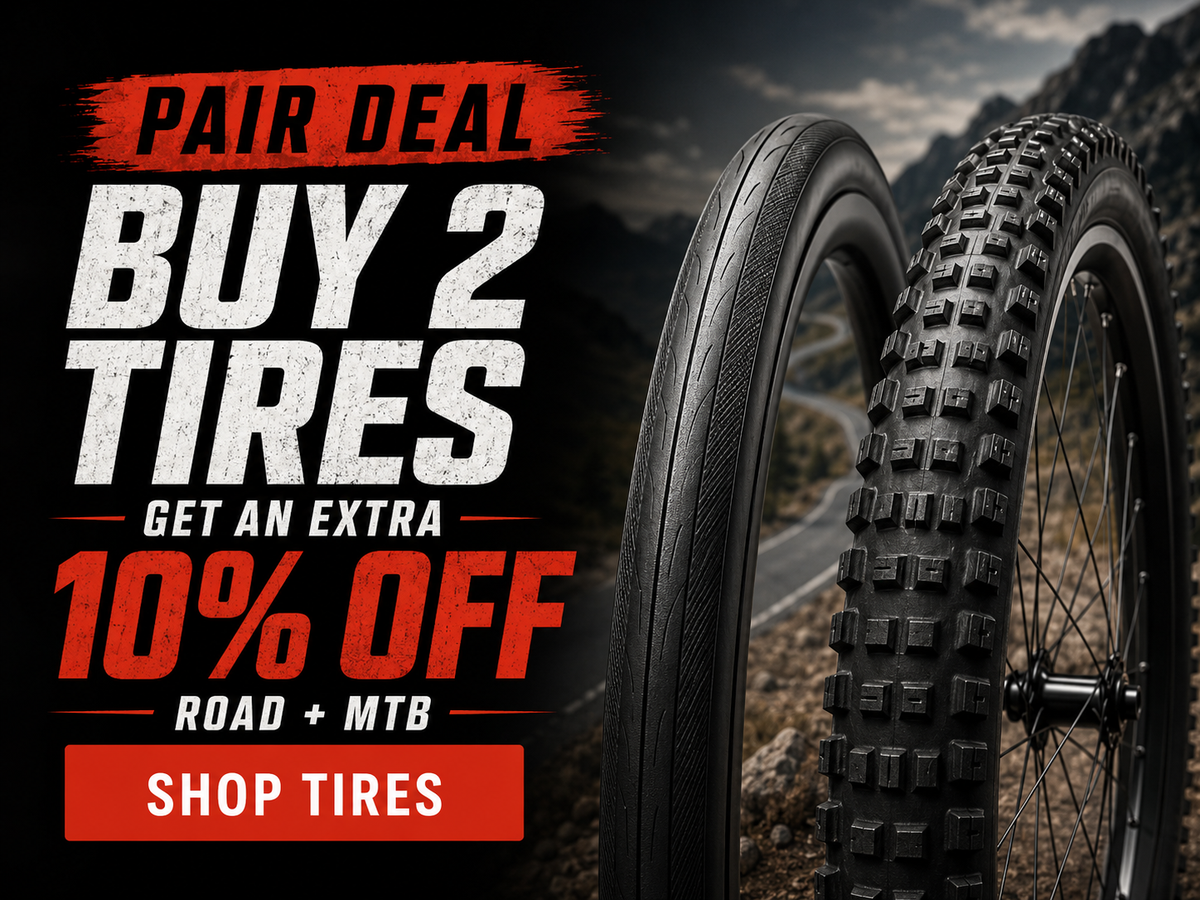 Buy two road or mountain bike tires and get an extra 10% off